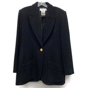 Yves Saint Laurent Black Boucle Wool Jacket